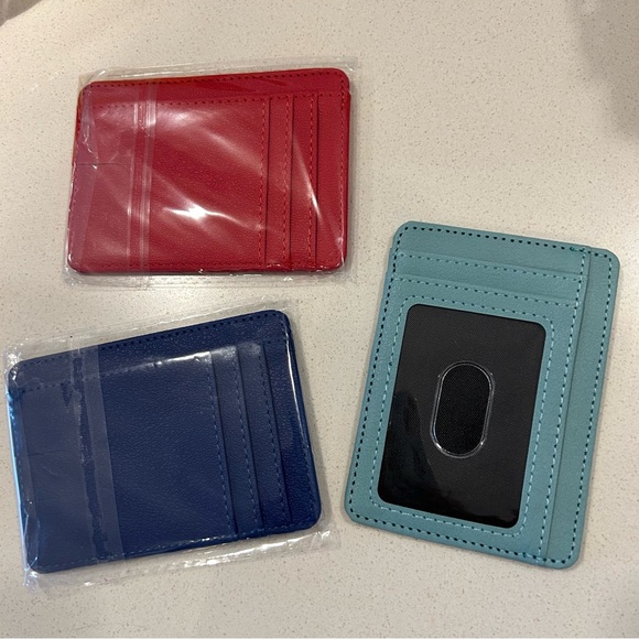 Set of 3 - Vegan Leather Card Wallets - Picture 1 of 8